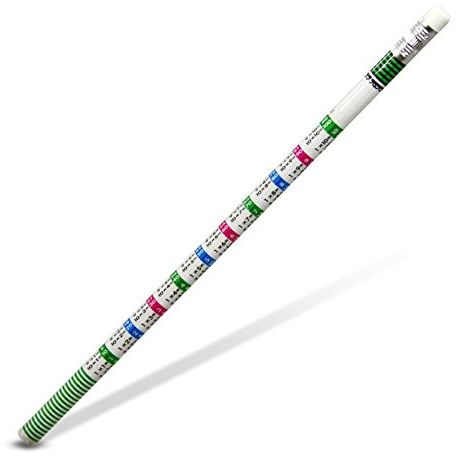12er Set Bleistifte mit Radiergummi, mit dem kleinen Einmaleins, zum Rechnen, Üben