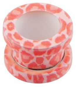 eeddoo Transfer Flesh Tunnel #10 - Leopard - Pink 2.5mm