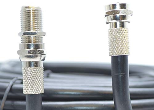 50M Black Coax Cable For Virgin Media, Sky TV, Broadband Extension and Tivo & Superhub (50M, BLACK)