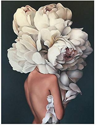 LCSLDW Leinwanddruck Fashion Lady Flower Figure Girl Bild Wohnkultur Nordic Canvas Malerei Wandkunst Moderne Poster Und Drucke Für Wohnzimmer