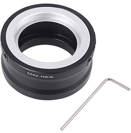 KERDEJAR Kameraobjektivadapter, Kameraobjektiv-Konverteradapter mit M42 Schraube für Sony NEX E Mount NEX-5 NEX-3 NEX-VG10 Schwarz