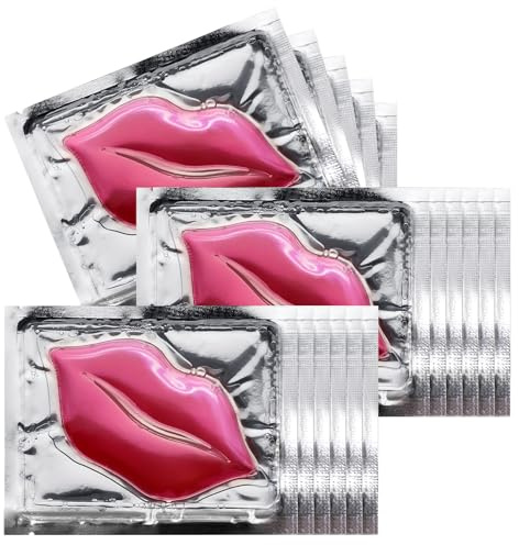 NIYET 30 pieces of Moisturizing Collagen Crystal Lip Mask - Anti-Ageing & Anti Chapped, Reduce lip Wrinkles, Fade Lip Color, Make Skin Smooth (Pink)