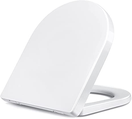Toilettendeckel, WC-Sitz mit Absenkautomatik, Toilettensitz Weich Schließender Klodeckel schnellverschluss für leichte Reinigung, Klobrille einfache Montage(Toilettensitz- U-Form/ Erwachsene)