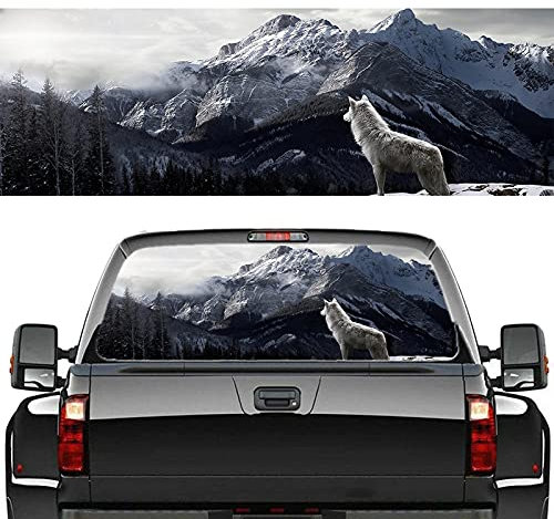 YHMX Arctic Wolf Auto Aufkleber Dekor LKW Fenster Zurück Aufkleber Lustige Heckschuhe Aufkleber für Auto Truck SUV Van, Universal Größe,66x29 inch