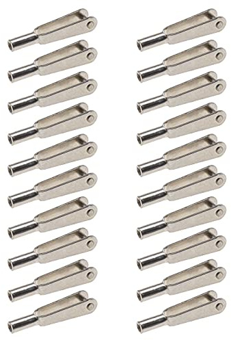 eMagTech 20pcs Mini Snap Links M3 Thread Clip Self-Locking Metal Clevis Clips Fixing Wing for Remote Control Model Airplanes Electric Plane