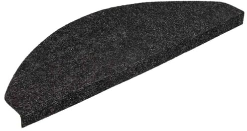 vidaXL Tapis d'Escalier Autocollants 15 pcs, Moquettes de Marches Antidérapantes, Carpettes d'Escalier, Décorations Intérieur, 56x17x3 cm Noir