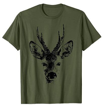 Breu Jagdbekleidung & Jäger Geschenke - Herren T-Shirt, Grün, S, Halbarm, Klassische Passform, Tierdruck, Jagd