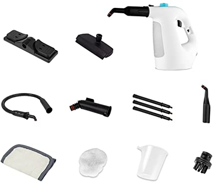 Pulitore a Vapore Portatile da 1500 W per Scopa a Vapore per la Pulizia della casa Lavatrice per Auto ad Alta Pressione (Color : White, Size : M)