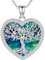 Collar Árbol de la Vida Plata de Ley 925, Colgante Corazón Con Concha de Abulón, Regalo Joyería Para Mujer