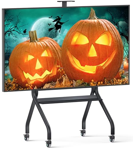 ONKRON TV Ständer rollbar für 60-120 Zoll Fernseher, max Belastung bis 150 kg, professioneller Wagen TV Standfuss höhenverstellbar, max VESA 1000x600, Fernsehständer mit Rollen Schwarz TS2080-B