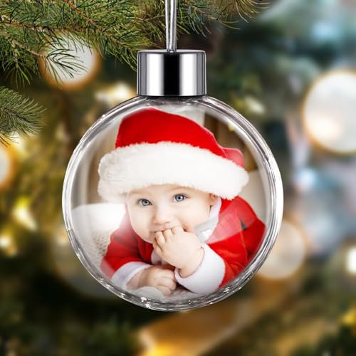 iDIY Palla di Natale con Foto - Palla di Natale Personalizzata, Addobbo Natalizio Personalizzato, Pallina Albero, Idee Regalo Foto