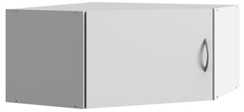 Lomadox Eck-Aufsatzschrank Stauraumschrank weiß, B/H/T ca. 80/40/80 cm