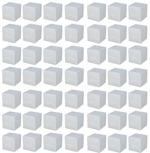 Vastsea 50 Stück Geschenkboxen, Geschenkboxen aus Kraftpapier, Pappschachteln mit Deckel, Gelten Geschenkbox Quadratisch für Geschenke, Party, Geburtstag, Hochzeit(Weiß, 5.5x5.5x5.5cm)