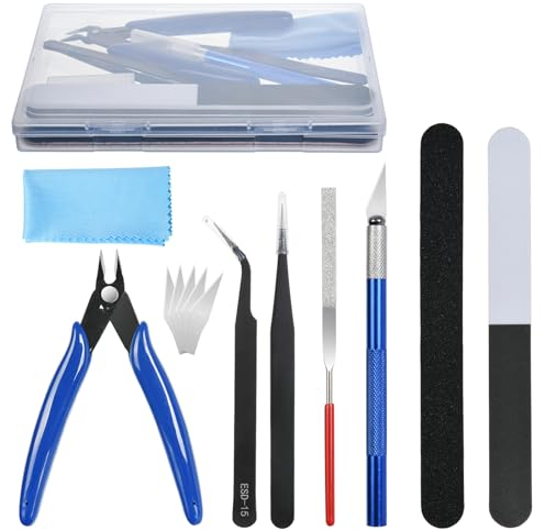 HOTUT Gundam Craft Set, 9 Pezzi Kit di Strumenti Base Modello, Modeler Strumenti di Base Hobby Building Tools Kit, Hobby Building Craft Set per Auto, Hobby Gunpla, Modello, Riparazione e Fissaggio
