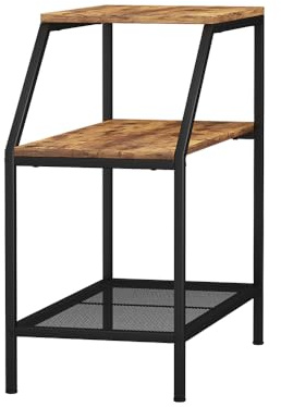 Vicco Anstelltisch Fyrk, Eiche rustikal, 30 x 60 cm | mit 2 offenen Ablagen, zur Erweiterung von Arbeits- oder Ablageflächen einsetzbar