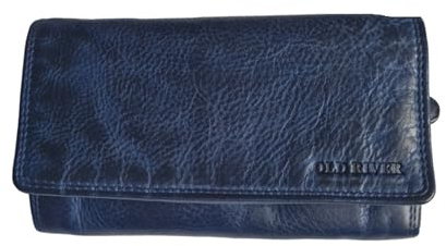 Old River Damen Leder Geldbörse Portemonnaie Mittelgroß, Damen Lederbörse Wallet RFID Schutz
