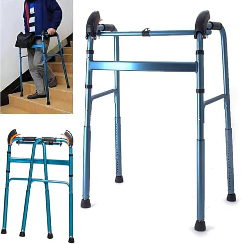 HAILMGAY Leichtgewicht Gehgestell - Faltbarer Rollator Ohne Rollen - Gehbock - Gehhilfen - Gehwagen Für Senioren Und Behinderte - Wohnungsrollator Rollator Schmal