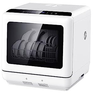 Lavavajillas automático Lavavajillas hogar escritorio sin instalación secado automático por aire caliente desinfección UV lavavajillas 110 Diseño compacto y que ahorra espacio