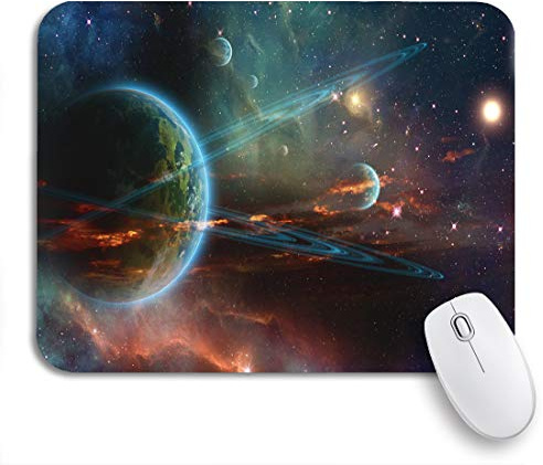 Mauspad Planet Zwillingsring Riese Weltraum Astrologie Weltraumnebel Astronomie Laptop Schreibunterlage Wasserdichte Waschbar Office Mauspad, Für Homeoffice, Arbeitsstudium, 25 x 30cm