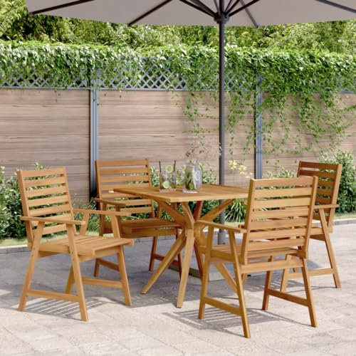 XGWKCNV Gartenmöbel-Set, 5-teilig, Massivholz, Akazie, Gartenmöbel-Set