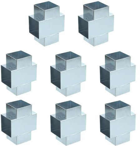 sourcing map 4-Way Gazebo Brackets Kit, Square Tube Cross Clamp Corner Bracket, Woodworking DIY Post Base Kit for 2 x 2 Lumber for Outdoor Patio Gazebo Log Cabins (8 Pack)