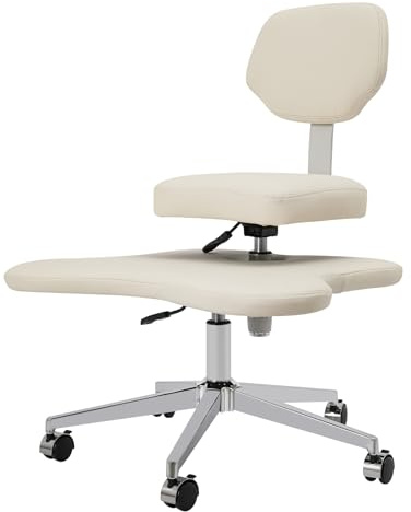 Homeoffice Stuhl mit Kreuzbeinen Meditationsstuhl Verstellbare Meditationshocker Bürostuhl mit Rollen (mit Bremsen) Sitzplätze Armless Ergonomischer Kniestuhl für Heimarbeiter, Yoga-Enthusiasten