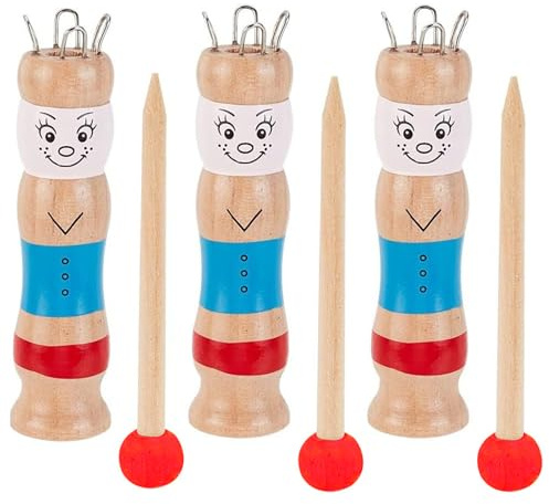 3Pcs DIY Crafts French Knitter Set Cute Unique Wooden Crochet Machine Smooth Surface Easy Knitting Doll Spool Set for Knitting Beginners Starter