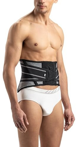 PAVIS - Corsetto Ortho-E – Corsetto Lombare con Tirante a Compressione Mirata e Aste Estraibili- H 33 cm - Antibatterico – Traspirabile - Made in Italy
