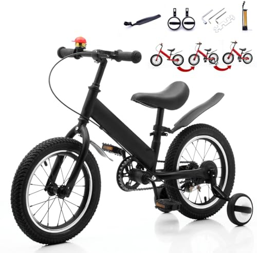 CXYTX 2 in 1 Laufrad, 14,Zoll Kinderlaufrad und Kinderfahrrad | geeignet für Kinder im Alter von 2-7 - Dual-Use-Funktion - mit Bremse - Pedal - verstellbarem Sitz - Trainingstheorie