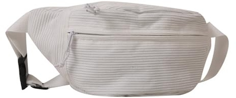 Sac banane à bandoulière pour adolescents et adultes en velours côtelé de grande capacité, ceinture de sport polyvalente, sac léger en velours côtelé, blanc, Without pendant, Beauté de masse
