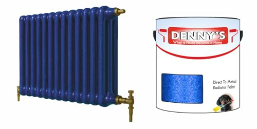 SCOOBYS PAINTS BACK IN THE MIX Direct to Metal Radiator Paint, Heat Resistant, 250ml, Brush-On Application Metallic and solid Colours (1 Dark Blue Metallic)