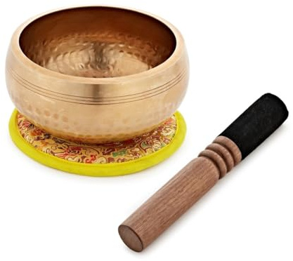 Gear4music Life 13cm Hammered Brass Singing Bowl, 560g