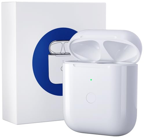 Uluck Estuche de Carga inalámbrica de Repuesto Compatible con Air pods 1 y 2, Estuche de Carga de 700 mAh con botón Bluetooth para emparejamiento