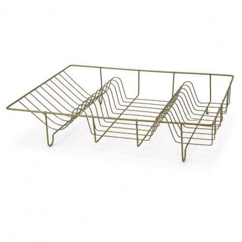 GBS Stainless Steel Dish Drying Rack for Kitchen Counter - Rustproof Metal Dish Drainer Rack - Compact Plate Drainer Rack for Washing Up & Kitchen Drying, (Gold)