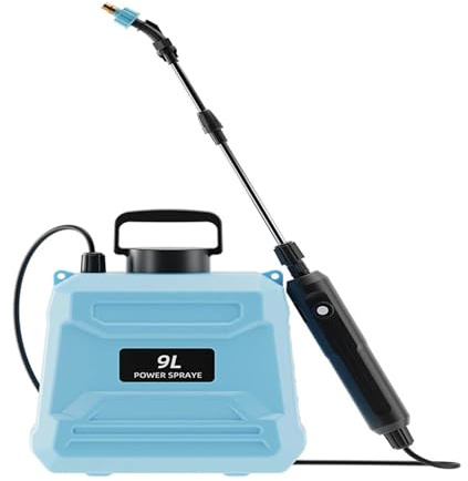 Rdxanc Aspersor eléctrico ajustable, recargable, funciona con pilas, impermeable, retráctil, para jardinería en interiores y exteriores, botella eléctrica de espolvorear