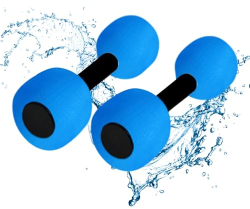 Water Dumbbells for Pool Exercise, High Density EVA Aqua Fitness Weights Set, Floating Training Equipment for Water Aerobics Strength Workout Adults Teens Family 2 Pieces