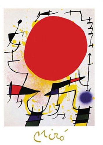 empireposter Miró, Joan Miro - Le soleil rouge - Kunstdruck Artprint Gemälde - Grösse 60x80 cm