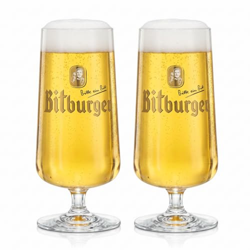 Bitburger German Pokal Beer Glasses 0.3L - Set of 2