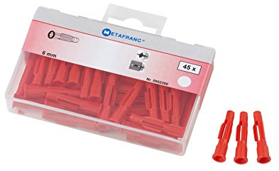 Metafranc Universal Diameter 6 mm-45 Pieces-for attaching Solid and Hollow Building Materials/All-Purpose Expansion Cavity dowels/Triple Wings / 952300, Ø 6 mm