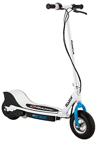 Razor E300 Adult 24V High-Torque Single-Speed Standing Ride-On Motorized Electric Battery Powered Scooter with Chain-Driven Motor, White