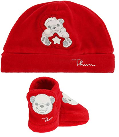 THUN - Cappello e scarpine rosse OVS in ciniglia Orso polare Paul