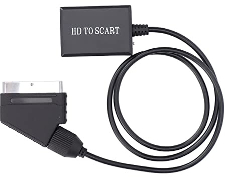 SCART Till HDMI-omvandlare, Audio Video Converter Scaler-videoadapter, Stöd för NTSC och PAL-utgång, HD-videoadapter, HDMI 1.3 och Bakåtkompatibel