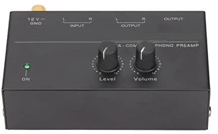 CCYLEZ PP500 Preamplificatore per Giradischi Fono, Mini Preamplificatore Fonografico Stereo Elettronico, Preamplificatore per Giradischi a Basso Rumore, Ingresso Uscita