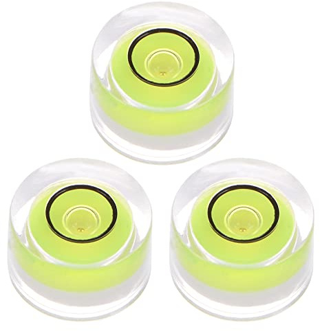 sourcing map 3pcs Round Bubble Level 10x6mm Mini Circular Bullseye Spirit Levels for Leveling Camera Tripod Telescope Workshop Turntable Pictures Frame, Lime