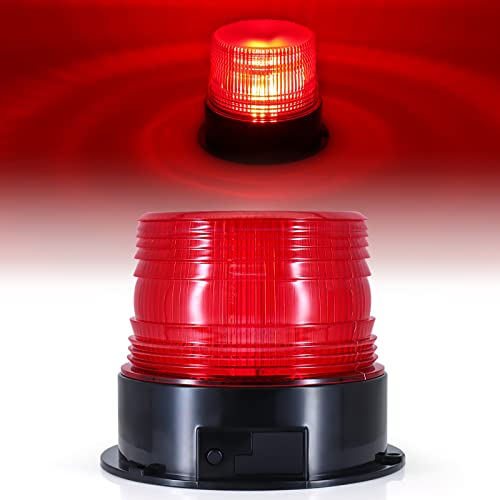 Dinfu Gyrophare à LED, 12V-24V rouge avec aimant pour voiture chariot élévateur tracteur voiture de golf UTV remorque SUV véhicules d'intervention pompiers