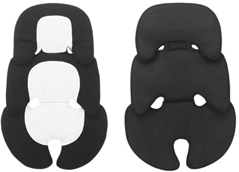 Universal Baby Stroller Seat Cushion Infant Seat Insert Into Head Body Support Soft Comfortable Pushchair Seat Liner Warm and Thick-Filled Baby Safety Seat Cushion for Pram (Black and White)