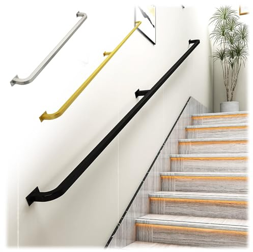 Metalltreppe il – Eisen-Sicherheits-Haltegriff für Innen- und Außenbereich, Wandmontage, rostbeständige Beschichtung, 30 cm, ideal für Garage, Badezimmer und mehr (schwarz)