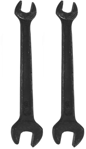 HARFINGTON 2 Pcs Metric Double Open End Wrench 10mm x 13mm Standard Size Carbon Steel Spanner Wrench for Auto Household Maintenance Routine Repairs, Black