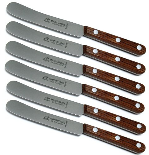 Marsvogel - Lot de 6 Couteaux de Table Buckels sans Lame dentelée – Bois Bubinga – Fabriqué à Solingen