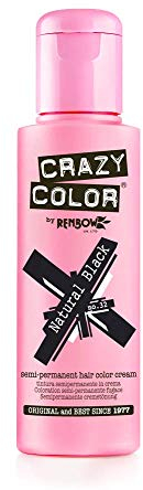 Crazy Color Natural Black no 032, 100ml - crema colorante nero naturale